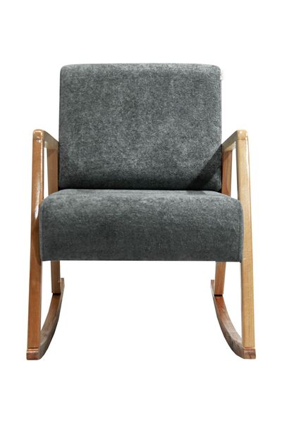 Zem Pavia Sallanır Berjer Natürel Ahşap, Gri