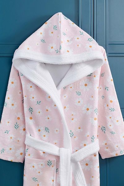 VEVİEN HOME Daisy Pattern Digital Printed Young Children's Bathrobe