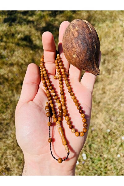 ay tespih 99'lu 5mm Doğal Kuka Namaz Tesbihi (örnek hammaddesi ile beraber)