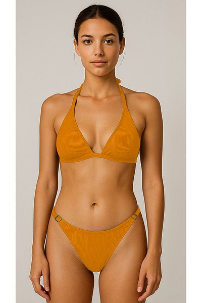 Pierre Cardin Women's Long Triangle Bikini Set Hr24Bt006 – Twill, Unpadded, Tie-Up Model