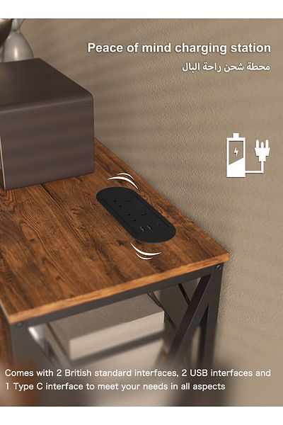 AnneFish Console Table with Power Outlet Adjustable Sofa Entryway Table for Couch Hallway Entrance Room