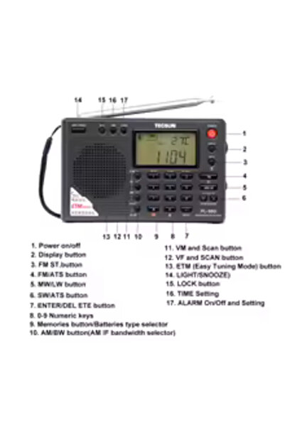 Tecsun Radio Pl-380 Dsp Fm Am Stereo World Band Receiver,small Size Radio