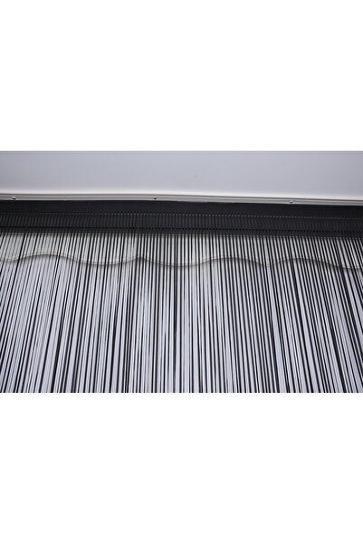 AKÇA TEKSTİL Plain String Curtain 0.80 mm Anthracite Color 300 cm Width 280 cm Length Ready Made Flat Thick Strip String Curtain