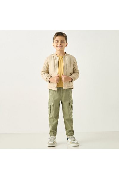 ELIGO Quilted Long Sleeves Jacket with Zip Closure and Pockets