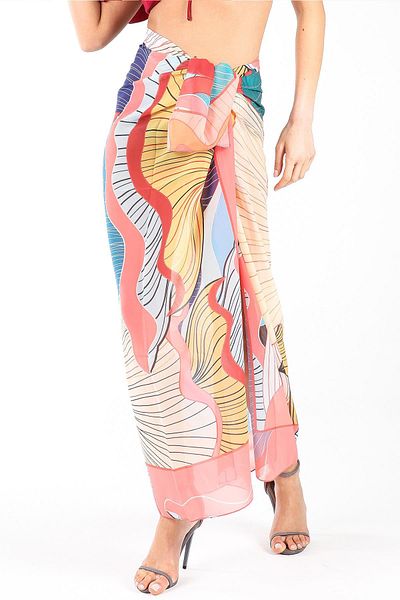New Obsessions Silence of Lotus Pastel Tones Women Pareo Beach Clothing