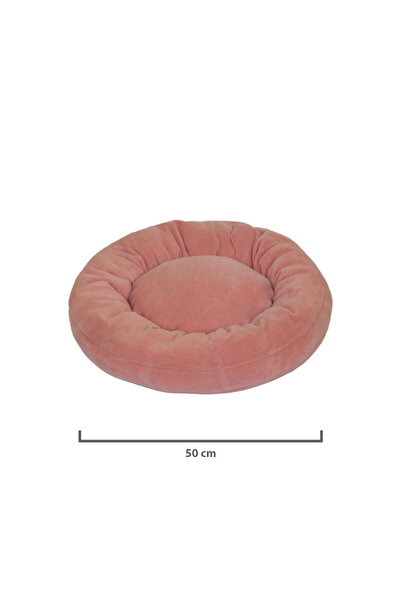 Pribor Cat Scratching Board 40 cm and Cat Bagel Bed 50 cm Diameter Fleece Set of 2 Pink-Light Pink