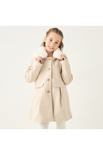 ELIGO Solid Longline Jacket with Long Sleeves and Faux Fur Detail
