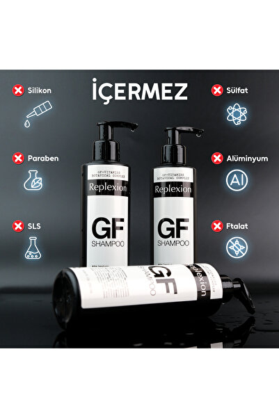 Replexion GF Shampoo Saç Dökülmesine Karşı Şampuan Yıpranmış Ve Hasar Görmüş Saçlara Bitkisel Koruma Sağlar