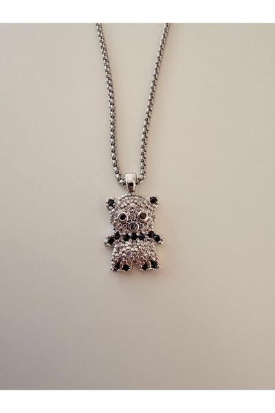 STEEL Silver Taşlı Ayıcık Kolye