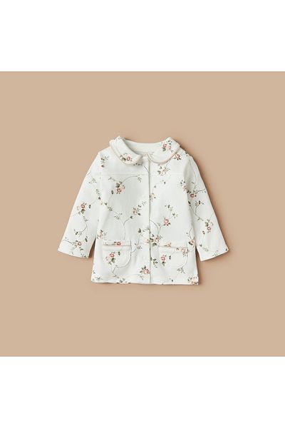 Juniors All-Over Floral Print Long Sleeves Shirt and Elasticated Pyjama Set