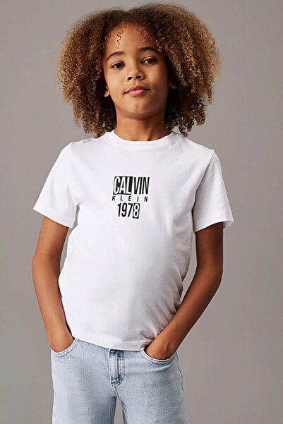 Calvin Klein Erkek Çocuk Ck Good Level Regular T-Shirt - Beyaz