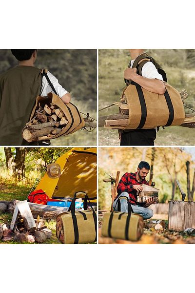 Tulebolian Wood Transport Bag, Textile, Black/brown, 96 X 45.5 Cm