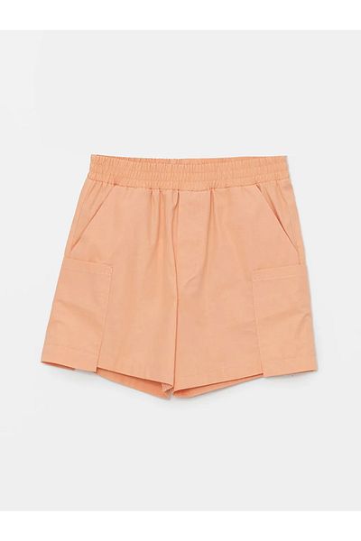 LC Waikiki LCW Παιδικό κοραλί ελαστικό σορτς για κορίτσια