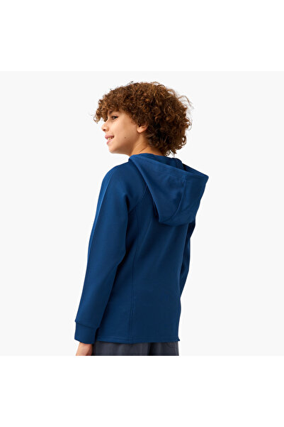 Juniors Solid Zip Through Jacket with Hood