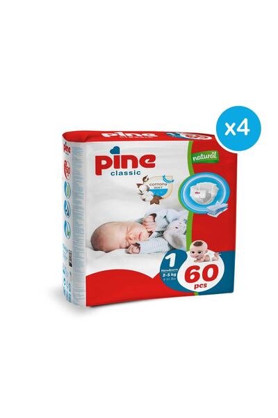 Pine Classic Yenidoğan (2-5 KG) 240 Adet Bebek Bezi(4X60)