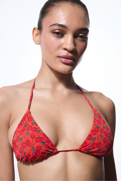 Penti Chery Minimal Cut Cherry Patterned Triangle Bikini Top