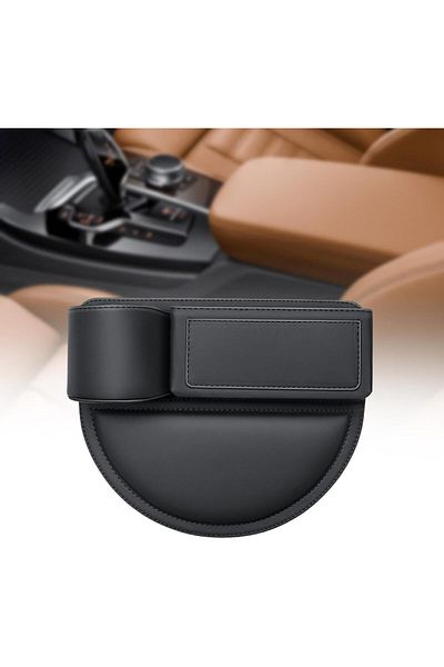 fulina Single Car Seam Organizer，Car Leather Cup Holder Gap Bag,for passenger，For in-car storage