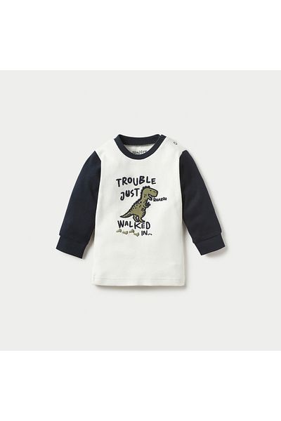 Juniors Dinosaur Embroidered T-shirt and Pyjama Set