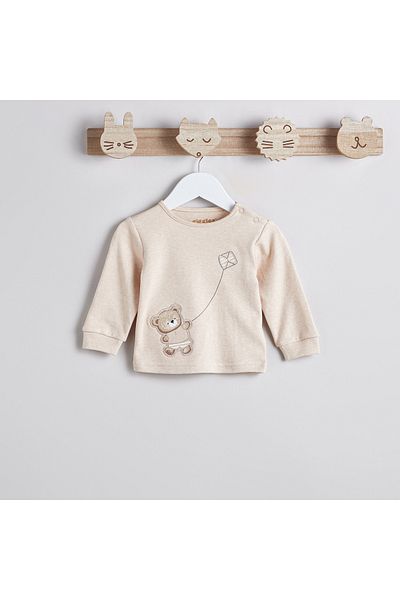 giggles Bear Print T-shirt and Pyjama Set