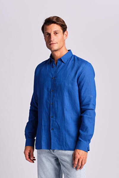 Ruck & Maul Men's Linen Shirt 24865-952 Surf Blue