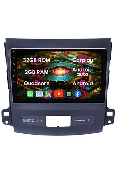 navi-it Dedicated navigation Mitsubishi Outlander 2006-2014, 4GB RAM 64GB ROM, Quad Core, Display 9" QLED 1K