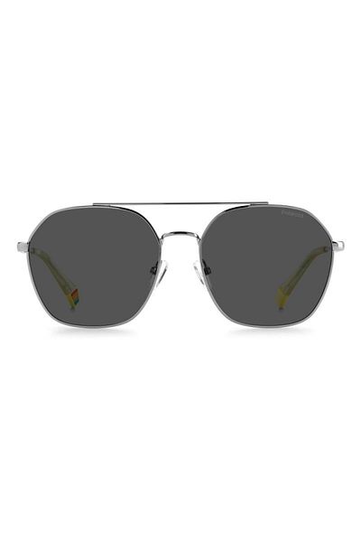 Polaroid Ochelari de soare polarizați pentru bărbați Polaroid PLD 6172/S 6LB/M9, Gri, Hexagonali, 57 mm