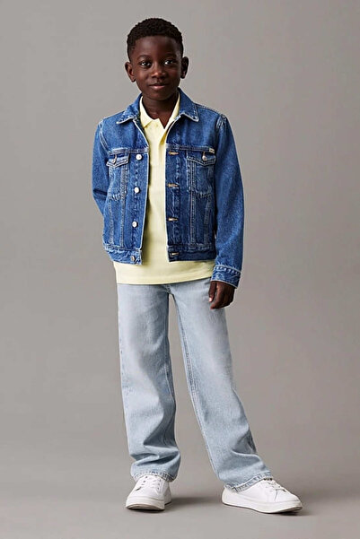 Calvin Klein Erkek Çocuk Ck Bright Denim Ceket - Mavi