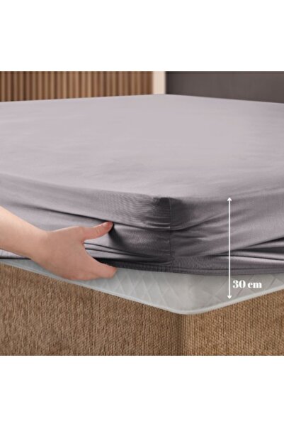 First Choice Bed sheet set with elastic and 2 pillowcases, 100% ranforce cotton, 180x200 cm, Lavender