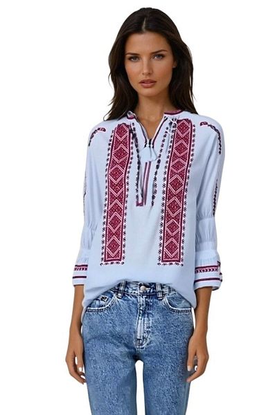 rody's forever Women's blouse type R24, white/burgundy