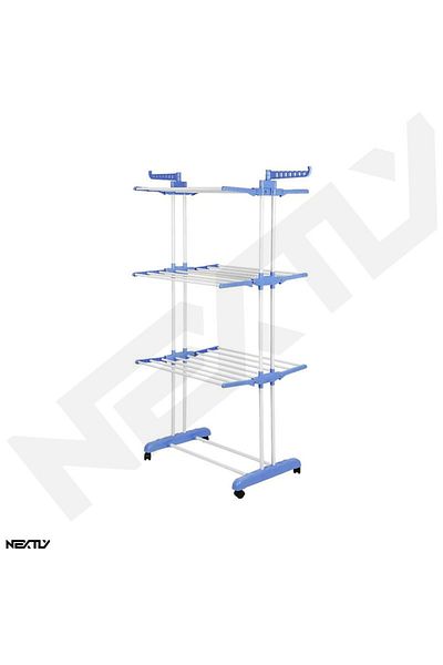 NEXTLY Vertical Clothes And Shoe Dryer, 3 Levels, Hanger Holder, Foldable, Portable