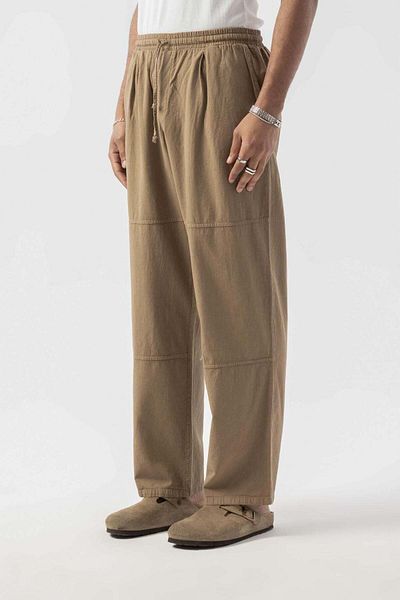 jaceyjace Part Detailed Linen Trousers - Camel