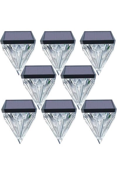 NEXTLY Set 8 X Lampa De Exterior Cu Incarcare Solara , Senzor De Lumina, Lumina Calda, Forma