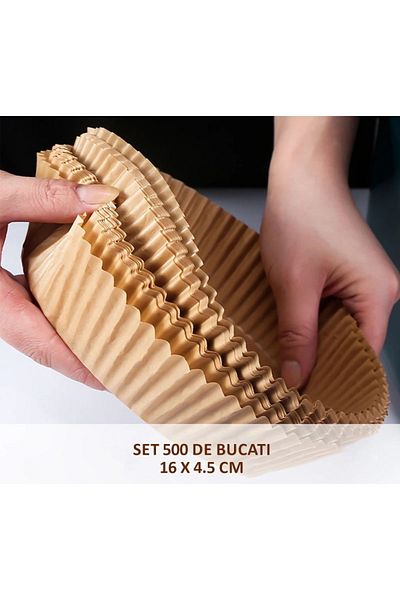 NEXTLY Set Of 500 Pieces Of Baking Paper For Air Fryer, 16x4.5 Cm, Brown