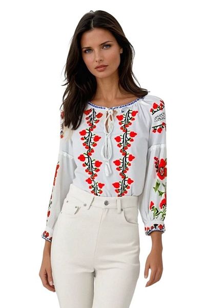 rody's forever B2 women's blouse, white/green