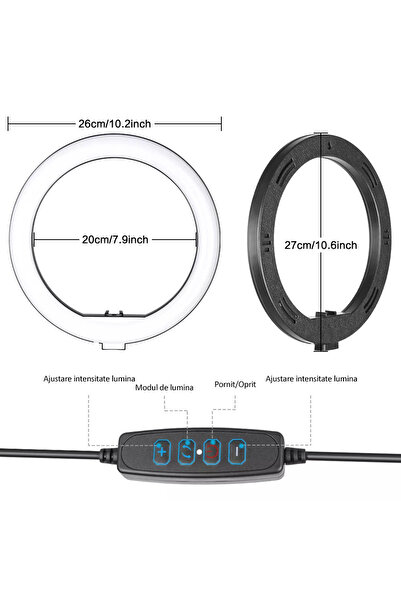 NEXTLY Professional Circular Ring Light Led, , Diameter 26cm, Warm/cold/neutral Light, 9