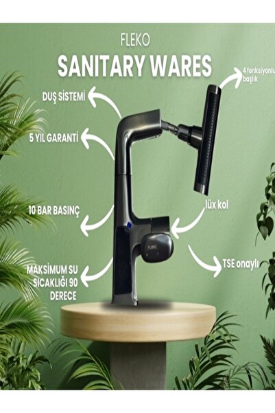 FLEKO LİGHT LAVABO BATARYASI DERECE GÖSTERGELİ