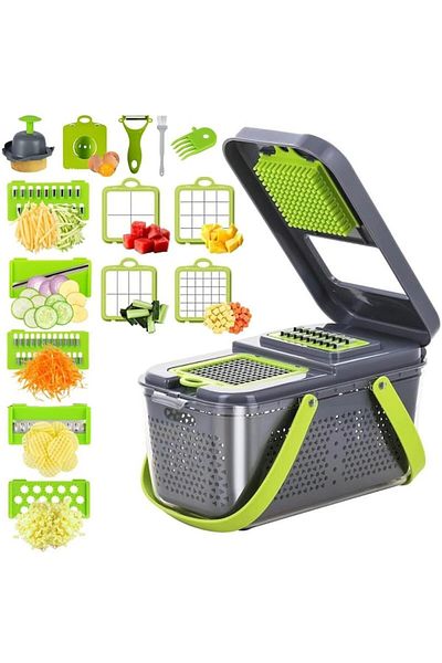NEXTLY Multifunctional Grater For Vegetables And Fruits, Interchangeable Blades For Slicing
