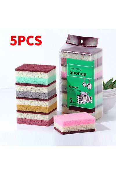 Choice 5PCS 5PCS/10PCS - Kitchen cleaning sponge, dishwashing towel, scrubbing pad, tableware scratch resis