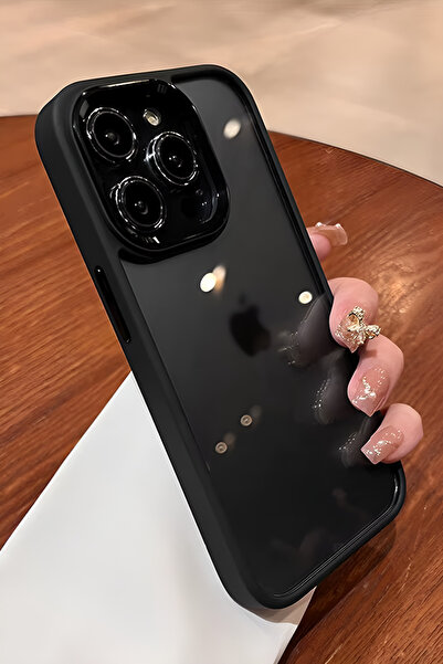 Ceponya Iphone 13 Pro Uyumlu Akrilik Kaplama Şeffaf Renkli Lens Koruma Çerçev...