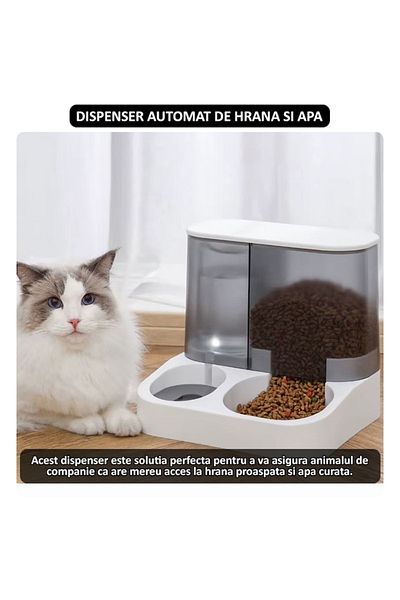 NEXTLY Dispenser Automat Mancare Si Apa Animale , Pentru Pisici Si Caini De Orice Talie