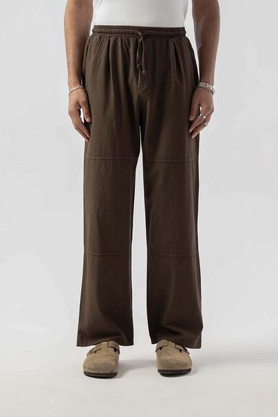 jaceyjace Part Detailed Linen Trousers - Brown