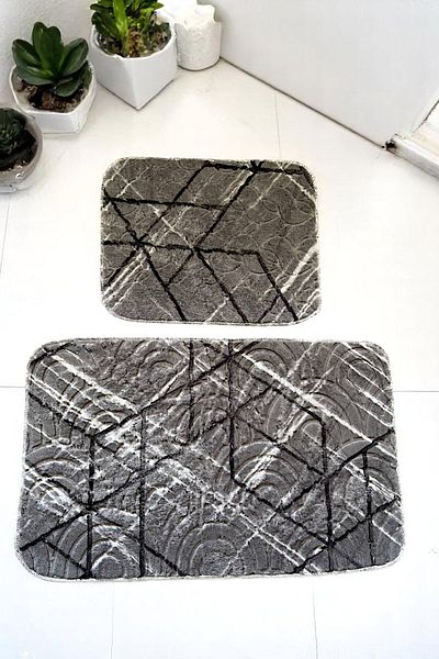 MixCotton Home Χαλάκι μπάνιου Αντιολισθητική βάση 80x50 cm + 40x50 cm