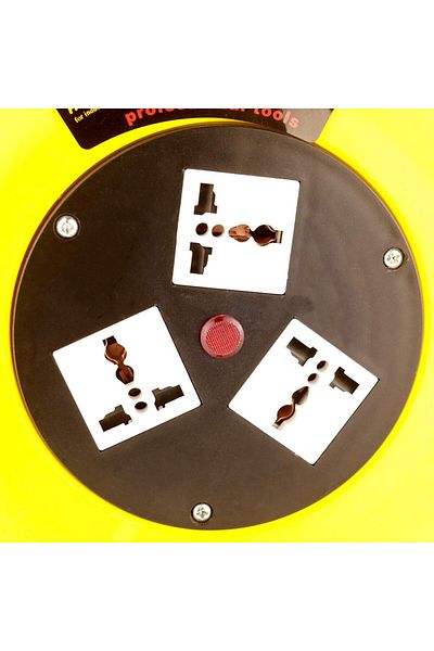 COOYA Mains Extension Cable Reel 30M 2.5mm with 3 sockets, 100% copper core, Black