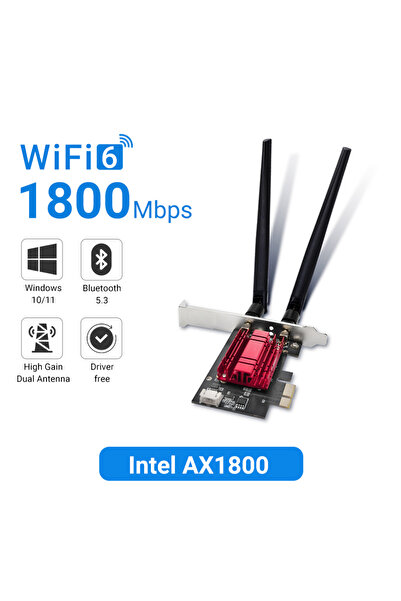 Choice بطاقة واي فاي حمراء WALRAM WiFi6E Intel AX1800 Bluetooth 5.3 ثلاثية ال...
