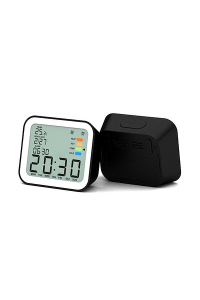 MACVI Ceas Digital Macvi®, LCD cu Alarma, Snooze, Afisaj Ora, Data, Temperatura Ambientala si Iluminare