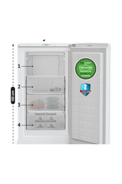 KEYSMART Key 410 E 4 Bölmeli Derin Dondurucu 3 Çekmece 1 Raf
