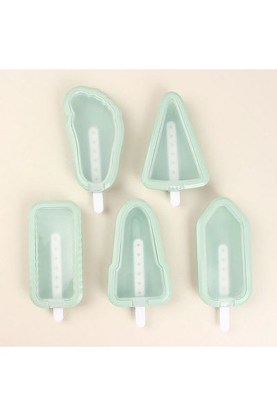 Choice green Set(5PCS) Summer Homemade Silicone Ice Cream Mold With Multiple Shapes For Household Ice Cream