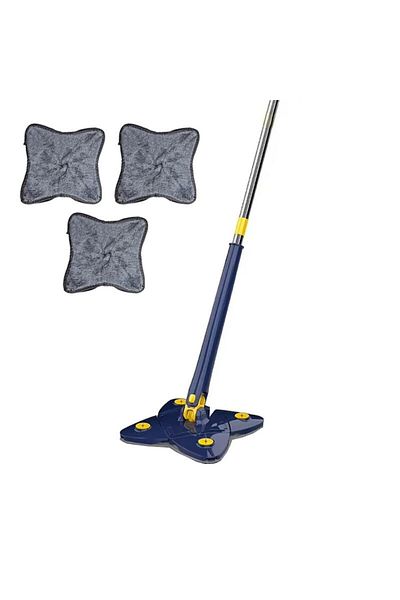 NEXTLY Set Mop Multifunctional Cu 3 Lavete Pentru Suprafete Uscate Si Umede, Cap Forma De Stea