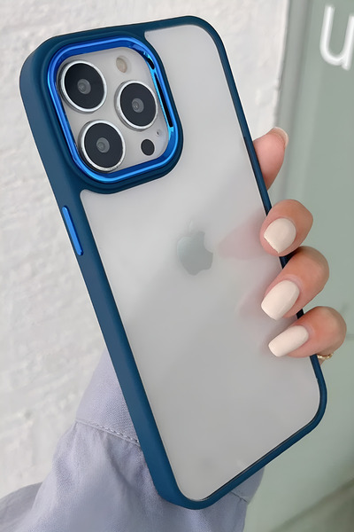 Ceponya Iphone 13 Pro Max Uyumlu Akrilik Kaplama Şeffaf Renkli Lens Koruma Çe...