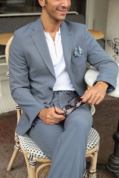 AEK FIORE Erkek Gofre Dokulu Takım Elbise